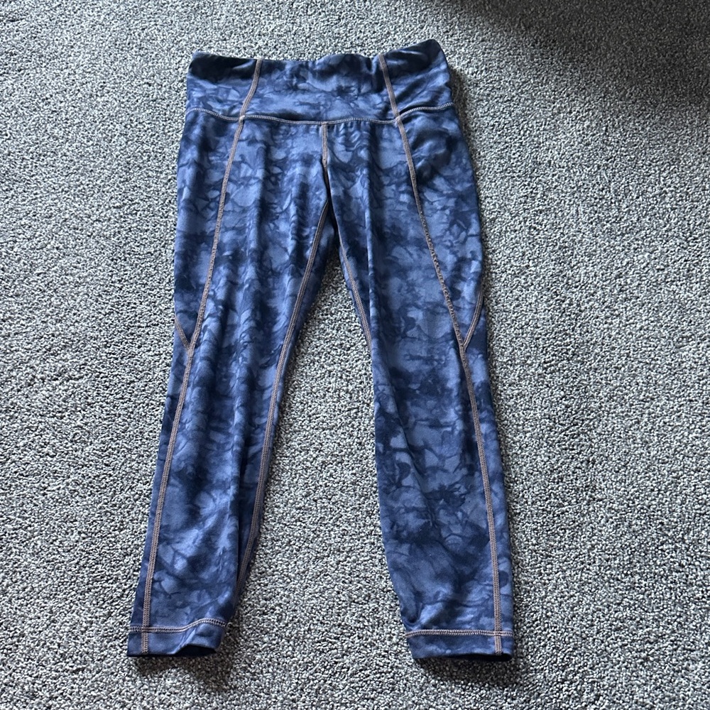 Athleta Blue Tie-Dye Leggings